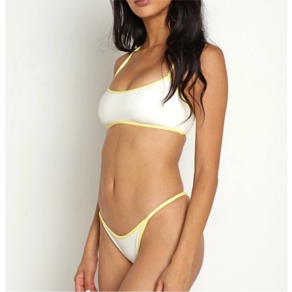 L*Space Pamela Bikini Top Cream/Lemon Drop and Tommy bottom NWT - Picture 2 of 11